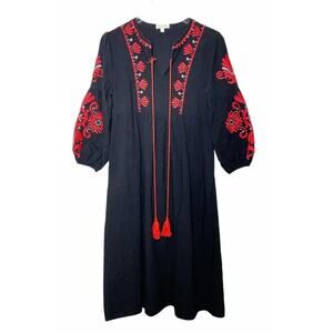 Velzera Boho Floral Embroidered Boho Dress Size Small